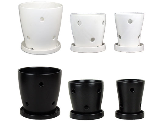 matte finish orchid pots