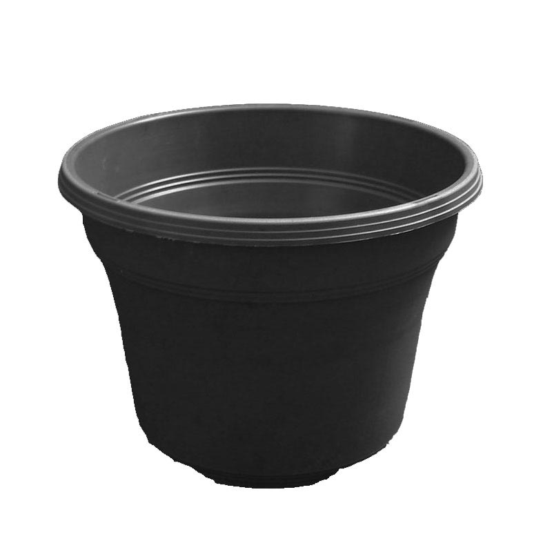 12" Matte Finish Black Plastic Pot