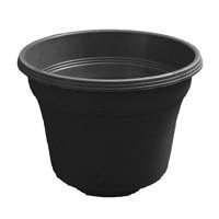 14" Matte Finish Black Plastic Pot