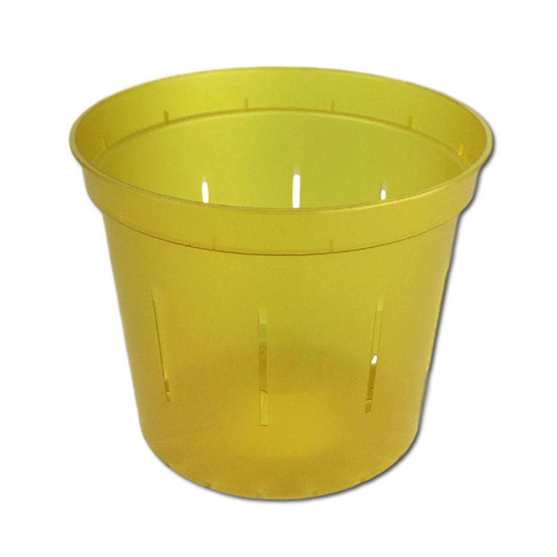 5" Yellow Topaz Slotted Orchid Pot