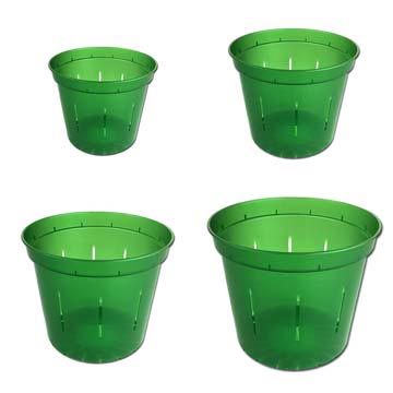 Growers Assortment of Green Emerald Slotted Violet Pots