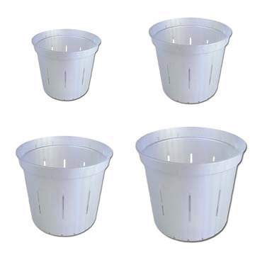 Growers Assortment of White Pearl Slotted Violet Pots
