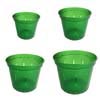 Growers Assortment of 4 Green Emerald Slotted Violet Pots