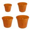 Growers Assortment of 4 Copper Amber Slotted Violet Pots
