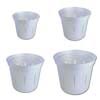 Growers Assortment of 4 White Pearl Slotted Violet Pots